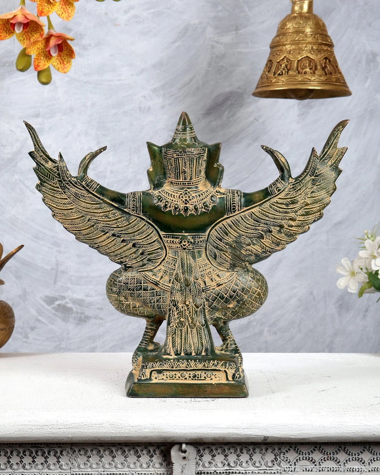 Brassaura® Brass Garuda Statue | Height 12.3 Inches