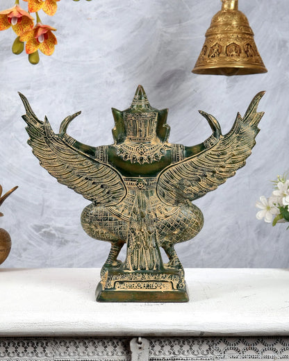 Brassaura® Brass Garuda Statue | Height 12.3 Inches