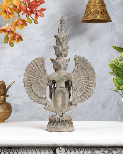 Brassaura® Brass Avalokiteshvara Sculpture | Height 14 Inches