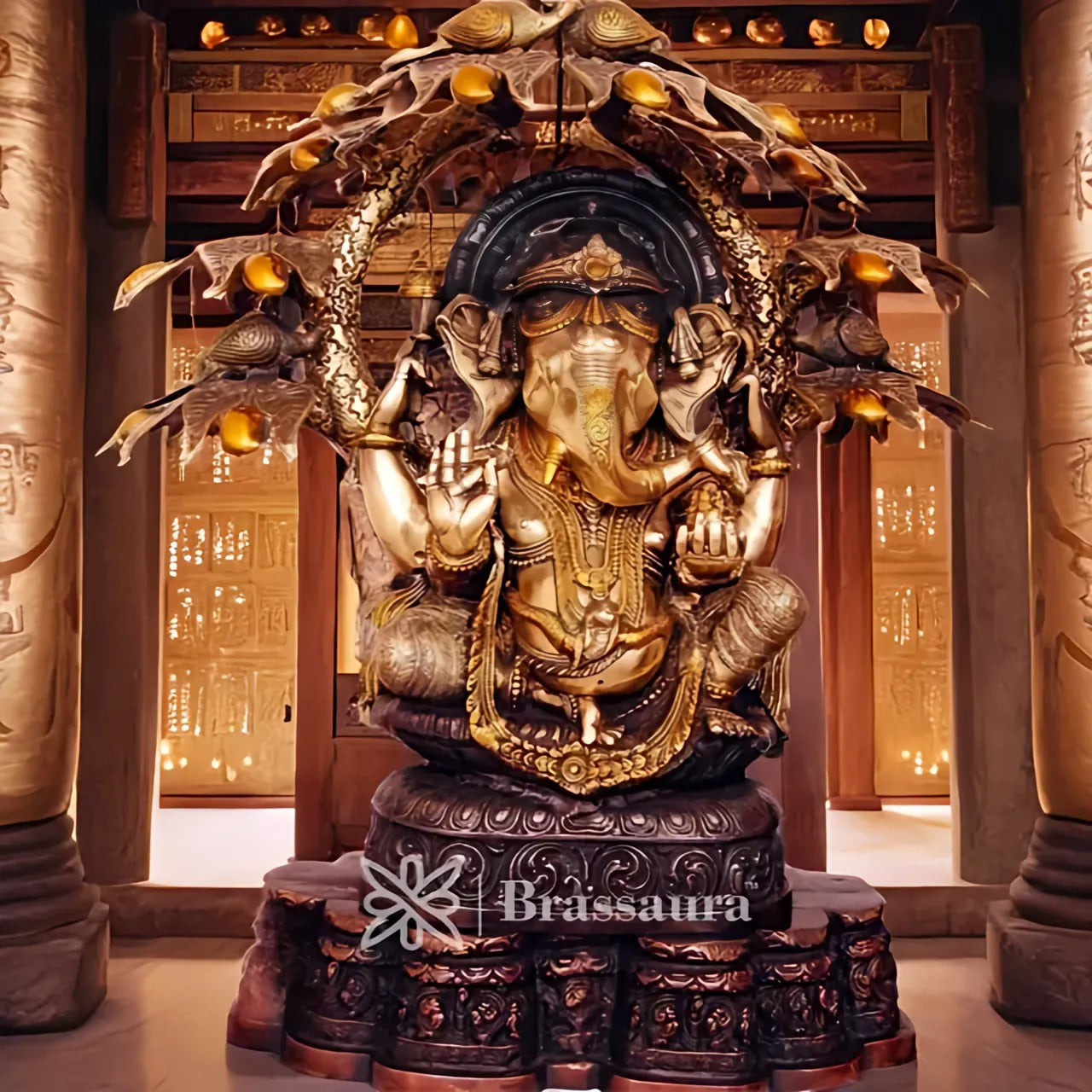 Brass Ganesha Statue For Home Decor And Gift Item Weight 50 Kg And Height 27 Inch