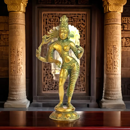 Brassaura™ Brass Ardhanarishvara Shiv Parvati Double Avatar Idols Weight 910 Gram