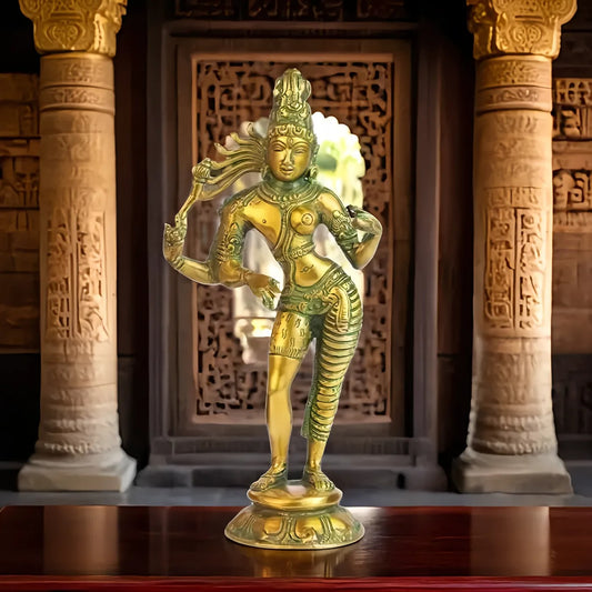 Brassaura™ Brass Ardhanarishvara Shiv Parvati Double Avatar Idols Weight 910 Gram