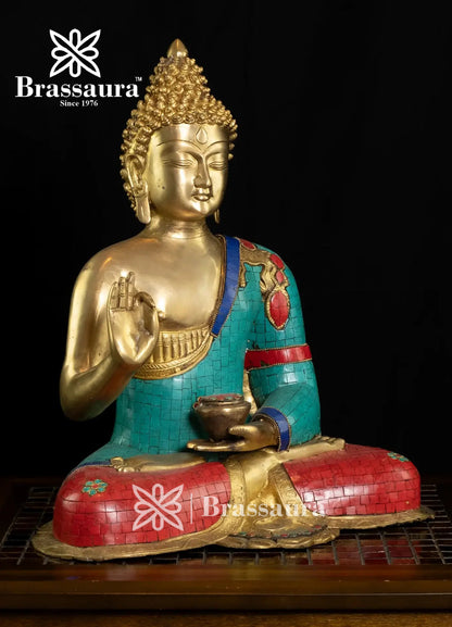 Brass Buddha For Home And Décor Weight 11 kg Height 17 Inch