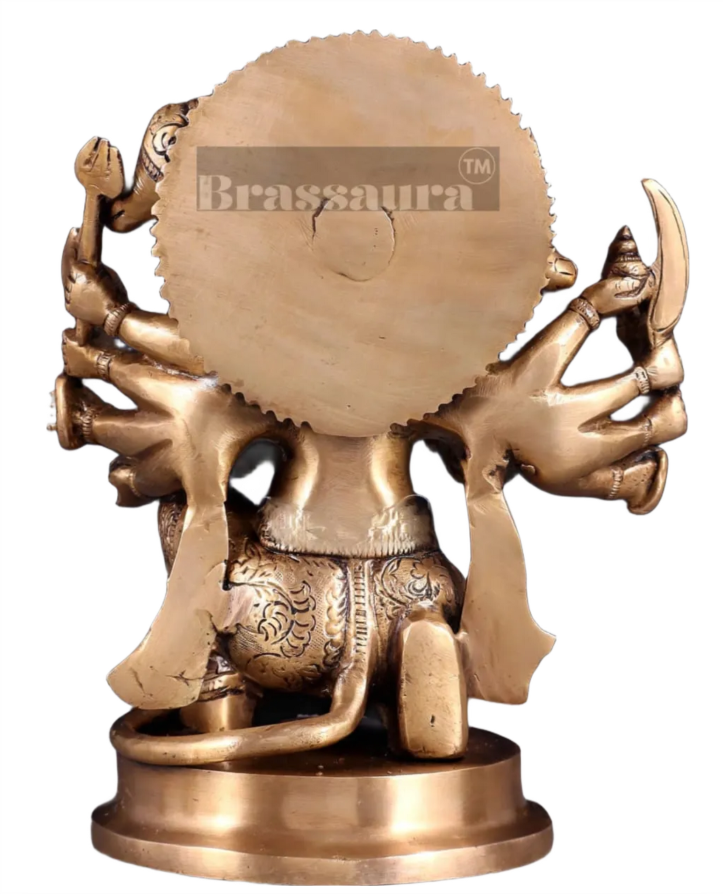Brassaura™ Brass Superfine Panchmukhi Hanuman Idol – Height 11 Inches & Weight 6.6 Kgs | Antique Tone Handcrafted Idol