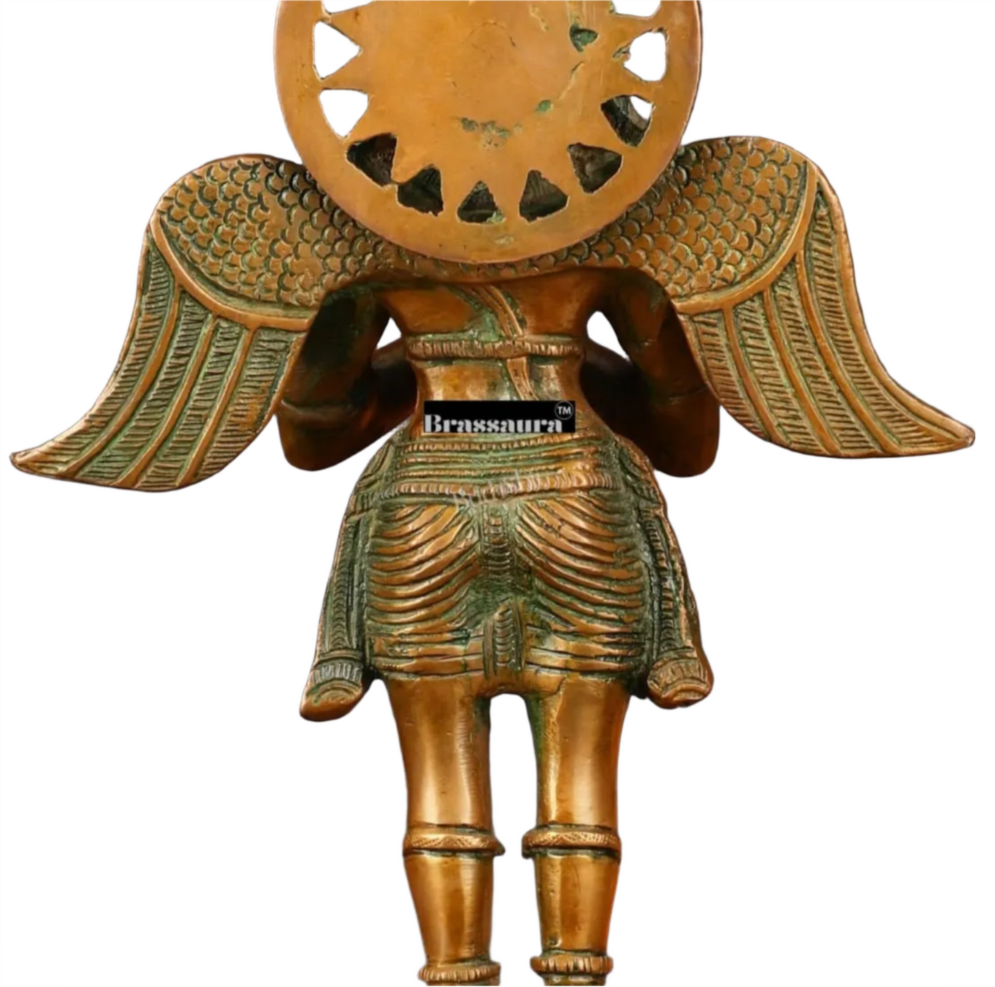 Antique Bronze Finish Brass Standing Garuda Idol – Height 12 Inches, Weight 3 Kgs