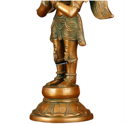 Antique Bronze Finish Brass Standing Garuda Idol – Height 12 Inches, Weight 3 Kgs
