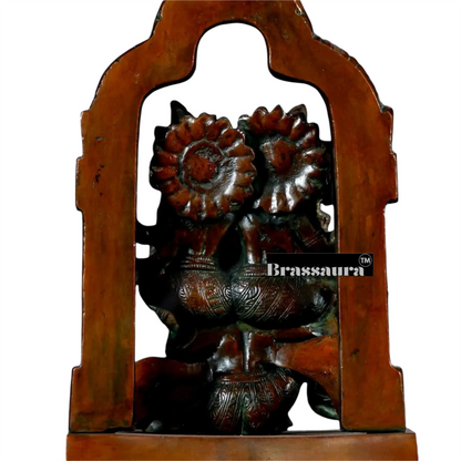 Brass Lord Vishnu with Goddess Lakshmi on Garuda – Antique Patina Finish, Height 12 Inches, Weight 5.5 Kgs