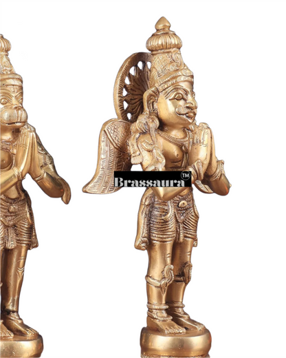 Set of 2 Brass Idols with Superfine Carvings – Height 12 Inches, Weight 3 Kgs Each (Total 6 Kgs)