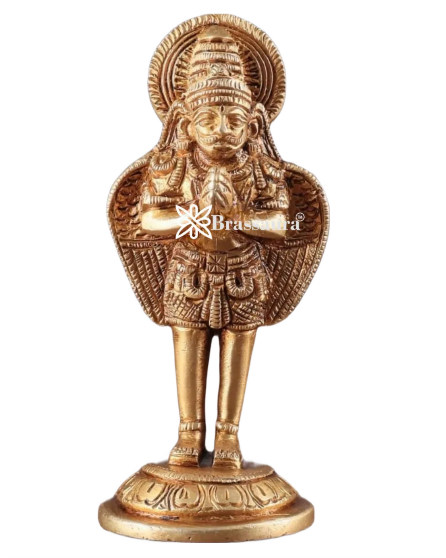 Handcrafted Brass Garuda Idol – Height 6 Inches, Weight 600 Grams
