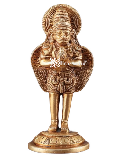 Handcrafted Brass Garuda Idol – Height 6 Inches, Weight 600 Grams