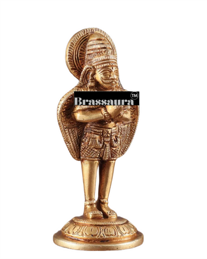 Handcrafted Brass Garuda Idol – Height 6 Inches, Weight 600 Grams