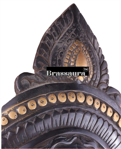 Brassaura™ Brass Goddess Durga Wall Mount – Height 10.5 Inches & Weight 2.2 Kgs