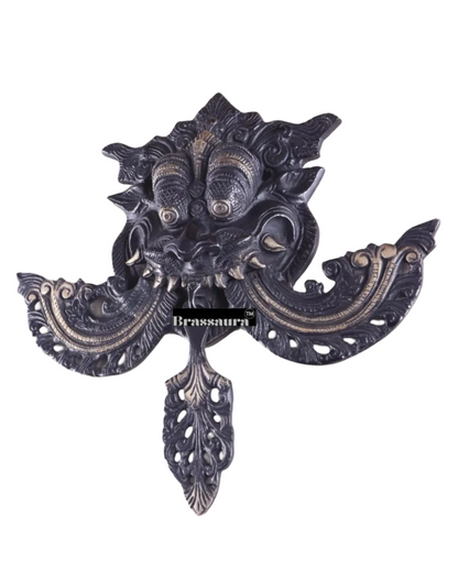 Brassaura™ Brass Kirtimukha Yali Wall Hanging – Height 11 Inches & Weight 1.6 Kgs