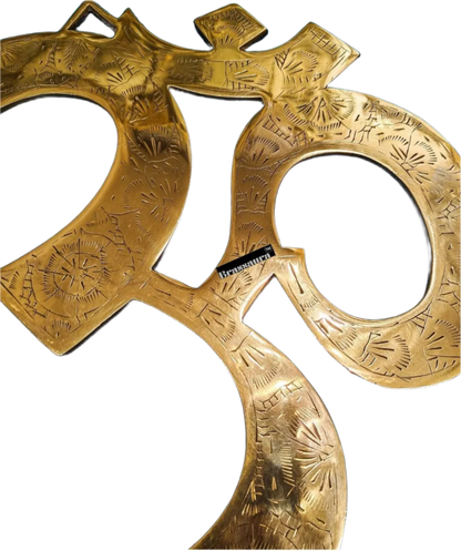 Brassaura™ Superfine Brass Om Wall Hanging – Height & Width 12 Inches & Weight 1 Kgs