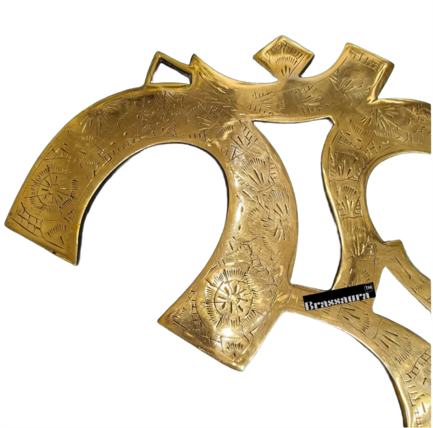 Brassaura™ Superfine Brass Om Wall Hanging – Height & Width 12 Inches & Weight 1 Kgs