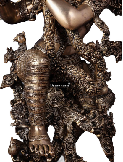Brassaura™ Exquisite Handcrafted Brass Lord Krishna Sculpture – Height 48 Inches & Weight 75 Kgs