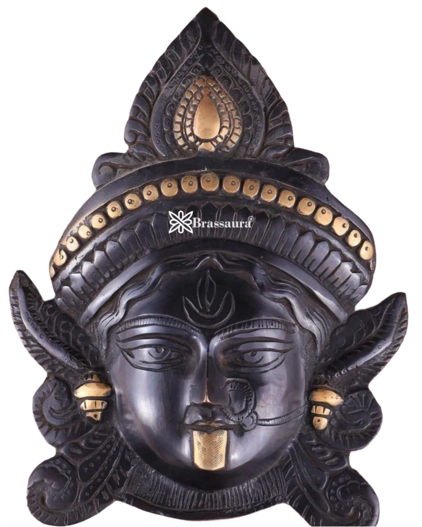 Brassaura™ Brass Goddess Durga Wall Mount – Height 10.5 Inches & Weight 2.2 Kgs