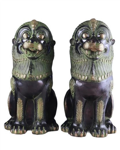 Brassaura™ Traditional Tibetan Artistry Showpieces (Pair) – Height 21 in, Total Weight 42.23 kg
