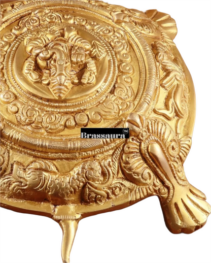Brassaura™ Brass Tortoise Statue – Height 3 Inches & Weight 2.8 Kgs | Feng Shui & Vastu Home Décor