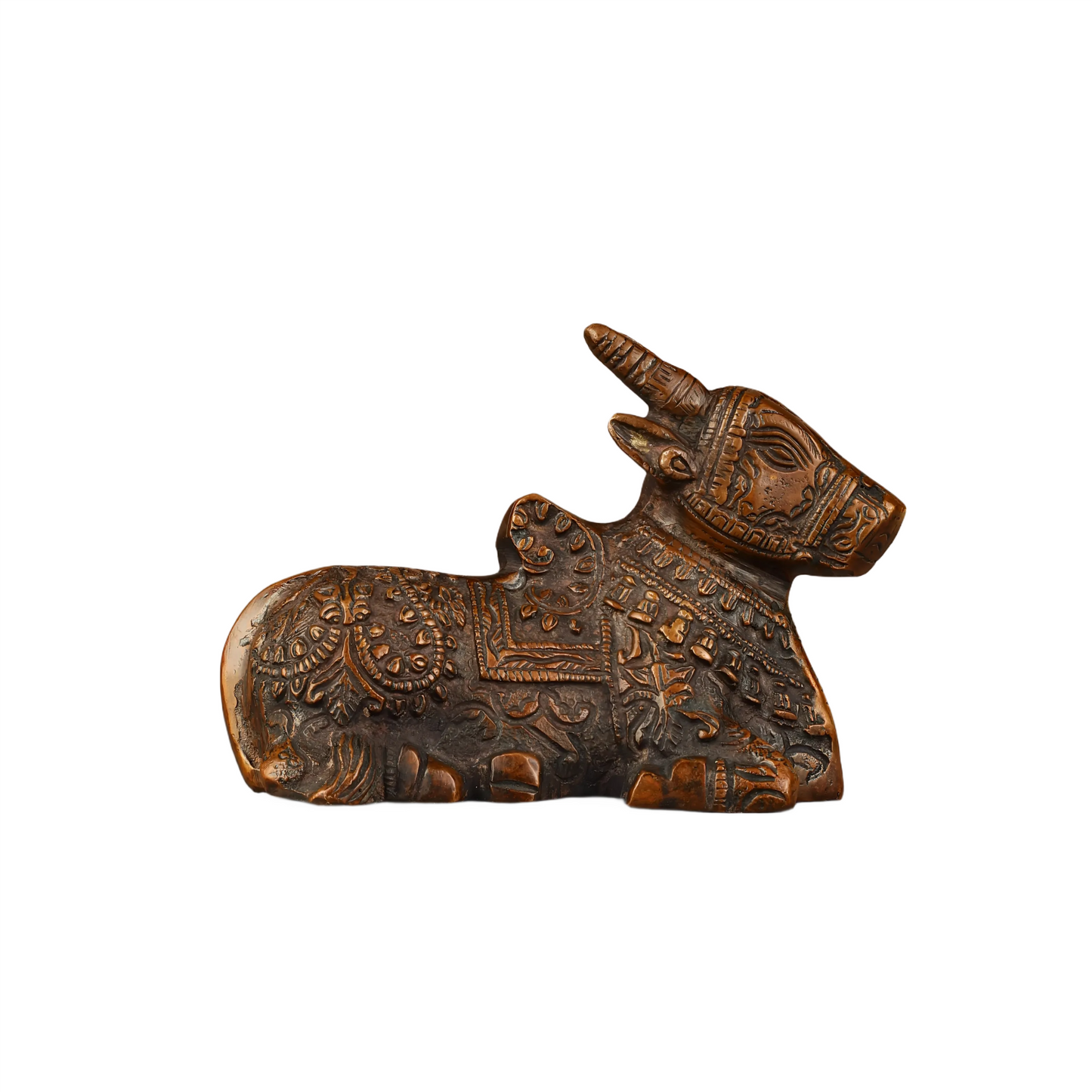 Brassaura™ Brass Nandi Idol – Height 4 Inches & Weight 1.2 Kgs | Handcrafted Spiritual Sculpture