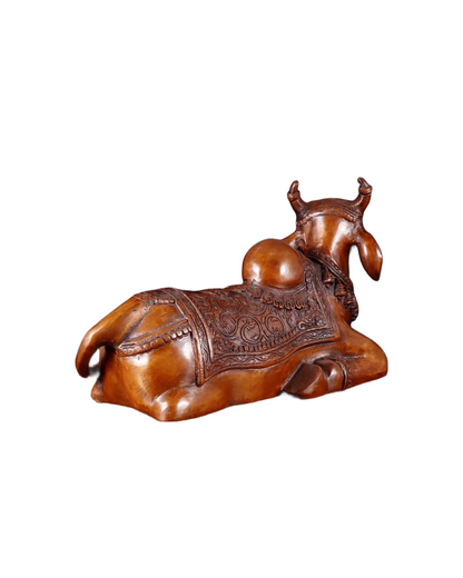 Brassaura™ Brass Nandi Statue with Copper Tone – Height 15" & Weight 9 Kgs | Temple & Home Décor