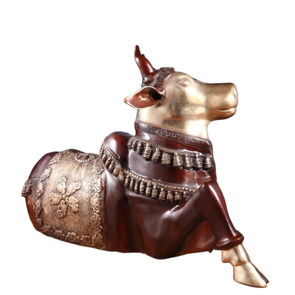 Brassaura™ Antique Large Brass Nandi Sculpture – Height 21.5" & Weight 30 Kgs | Vintage Finish