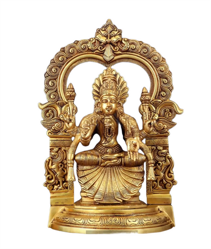Pure Brass Goddess Padmavathi Lakshmi Statue with Thiruvarchi – 18 Inch Height, 12.5 kg Weight | Superfine Handmade Hindu Idol for Pooja & Decor