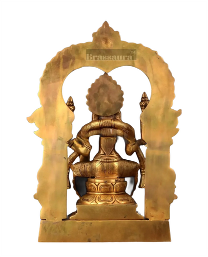 Pure Brass Goddess Padmavathi Lakshmi Statue with Thiruvarchi – 18 Inch Height, 12.5 kg Weight | Superfine Handmade Hindu Idol for Pooja & Decor