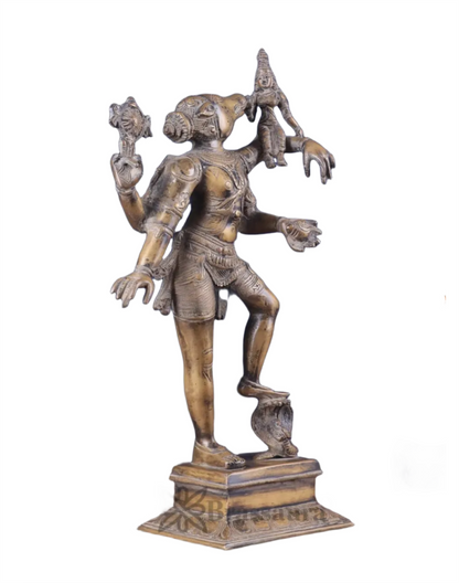 Brassaura™ Pure Brass Lord Varaha with Bhooma Devi Idol – 17.5 Inch Height, 6.3 kg Weight | Handcrafted Hindu Statue for Temple & Home