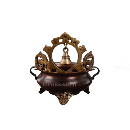 Brassaura™ Classic Brass Urli Bowl – 1.4 kgs, 7 Inches Height – Decorative Flower & Diya Bowl for Home Ambiance