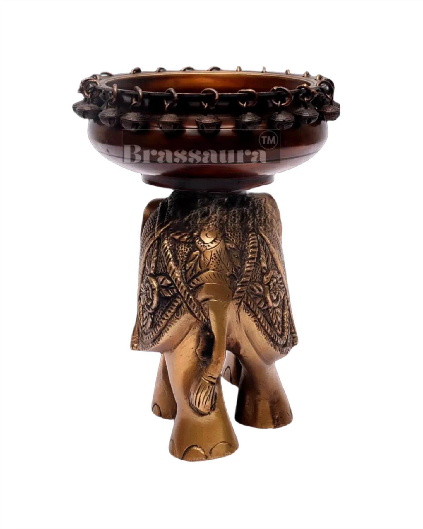 Brassaura™ Classic Brass Urli Bowl – 3 kgs, 7.5 Inches Height – Traditional Decorative Bowl for Flowers & Diyas