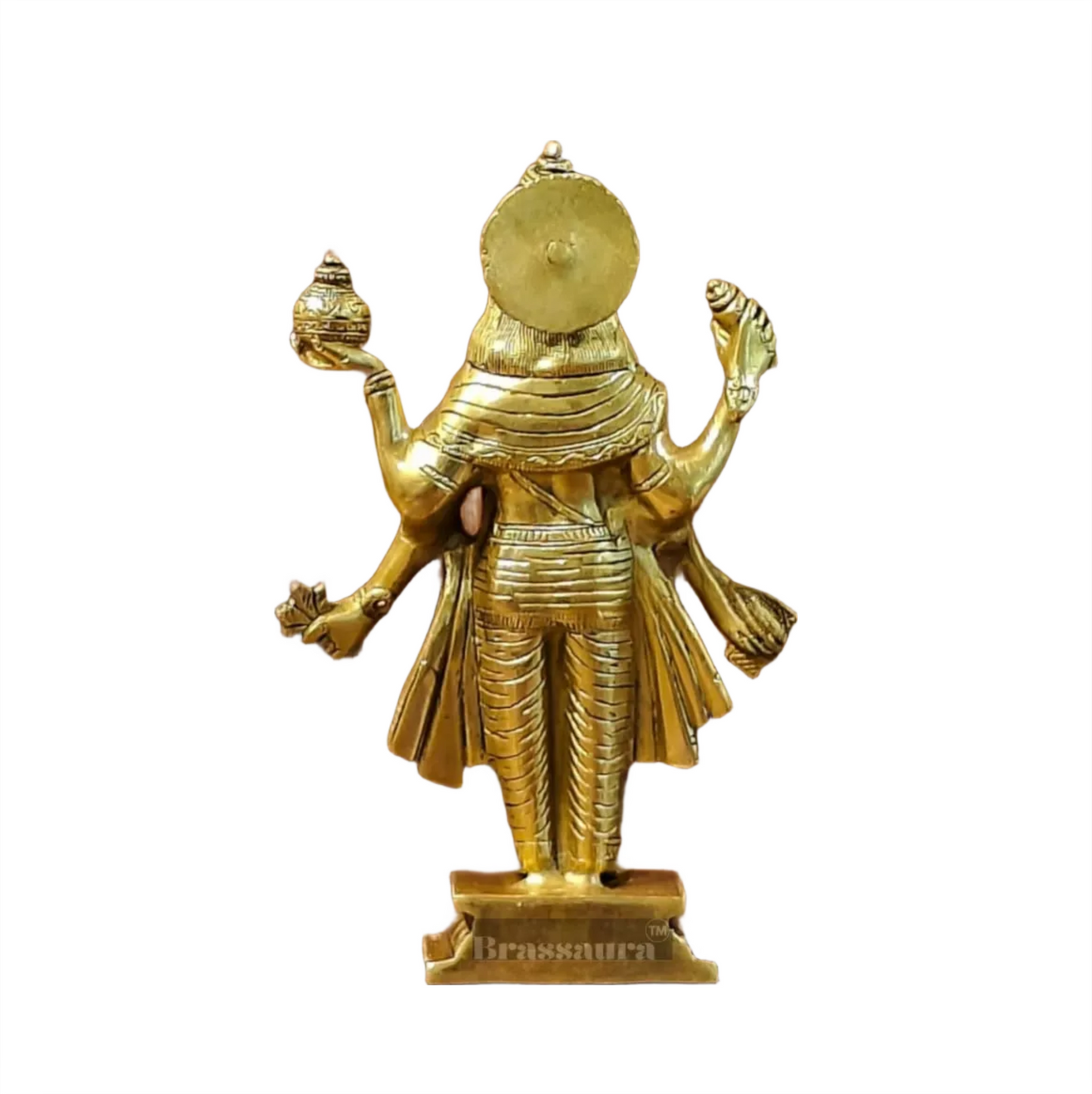 Brassaura™ Lord Dhanvantari Brass Statue – 10 Inches Height, 2.7 Kgs Weight | Symbol of Healing & Ayurveda