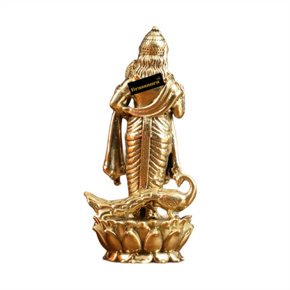 Brassaura™ Pure Brass Small Murugan Idol – 2.5 Inches Height, 30 Grams – Compact Handcrafted Brass Statue