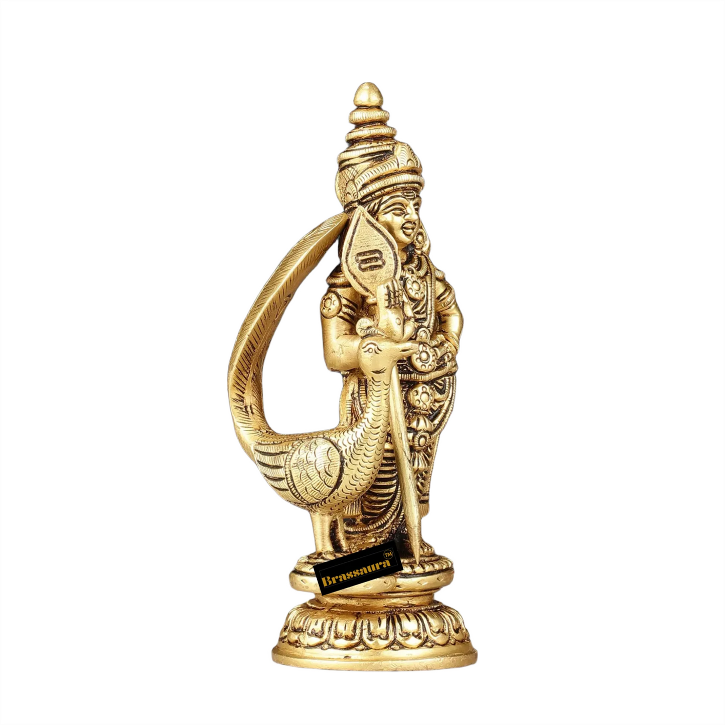 Brassaura™ Pure Brass Balmurugan Idol – 6 Inches Height, 780 Grams – Handcrafted Spiritual Statue