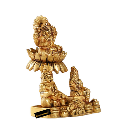 Brassaura™ Brass Kuber Kunji Idol for Home & Decor | Kuber Statue for Good Luck – Diwali, Housewarming, Wedding, Navratri Gift | Weight 0.81 kg | Height 5.5 inch