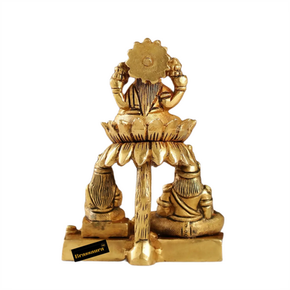 Brassaura™ Brass Kuber Kunji Idol for Home & Decor | Kuber Statue for Good Luck – Diwali, Housewarming, Wedding, Navratri Gift | Weight 0.81 kg | Height 5.5 inch