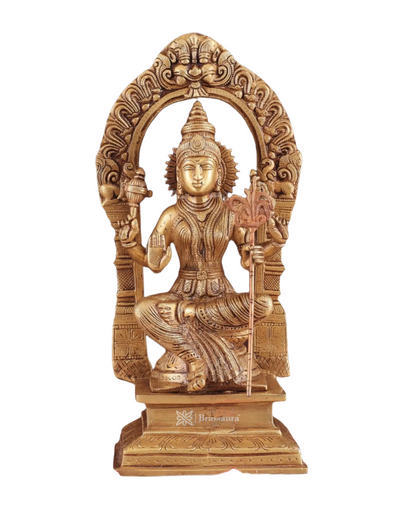 Brassaura™ Brass Rajarajeshwari Lalita Devi Idol – 10 inch | 2.67 kg | Handcrafted Brass Statue for Home Temple & Spiritual Decor