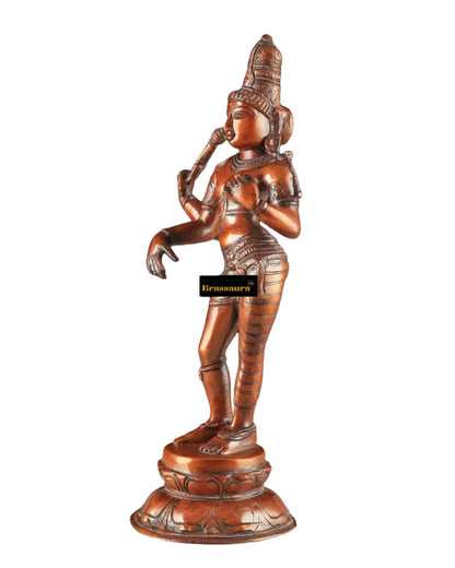 Brassaura™ Pure Brass Ardhanarishwara Idol – 12.5 Inch Height, 3.170 Kg Weight – Vintage Crafted Sculpture