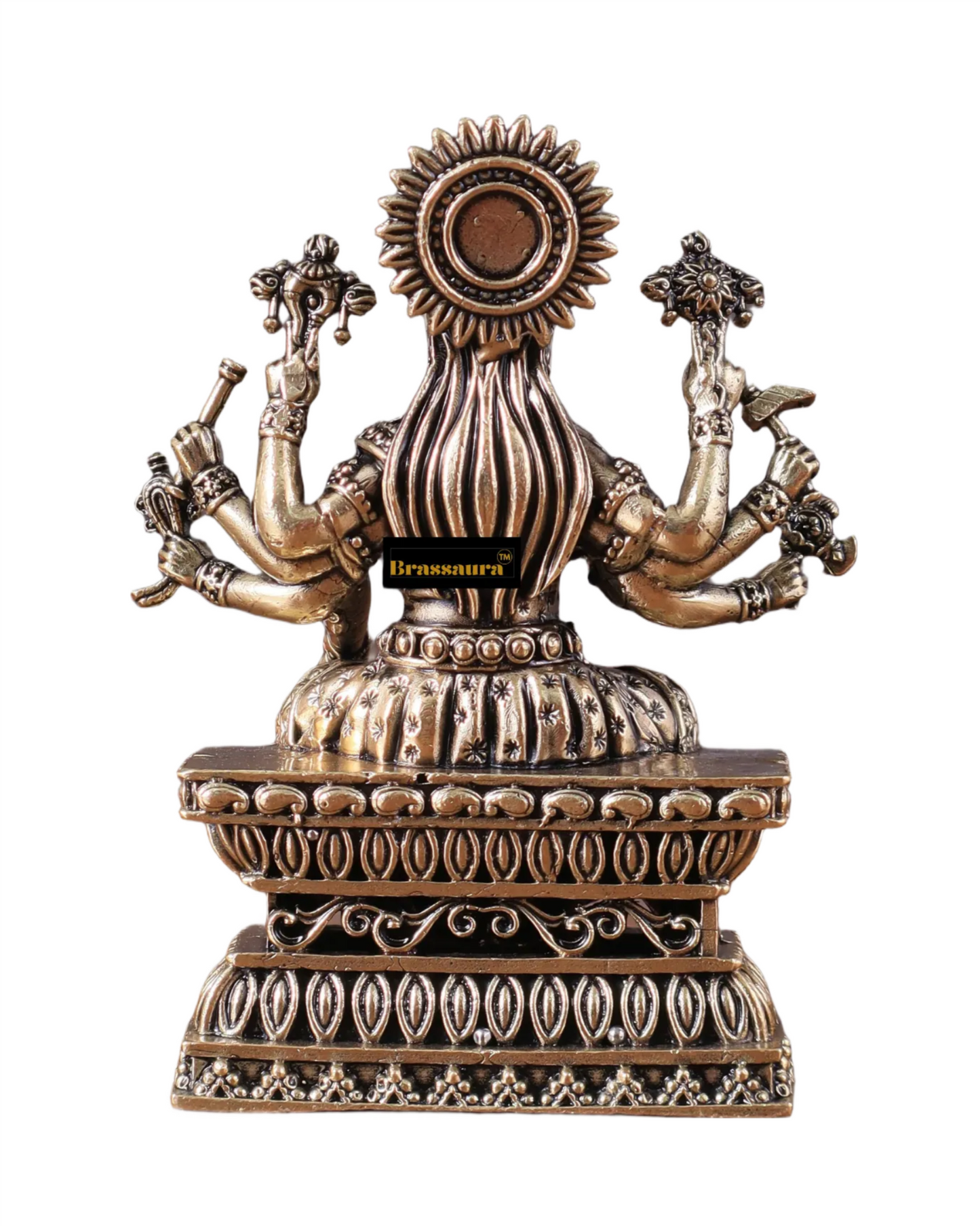 Brassaura™ Superfine Hollow-Cast Goddess Varahi Idol – 4 Inch Height, 0.23 Kg Weight – Intricately Handcrafted Brass Statue