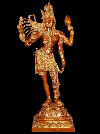 Brassaura® Brass Ardhanarishwara Statue | Height 38.5 Inches & Weight 26.28 kg