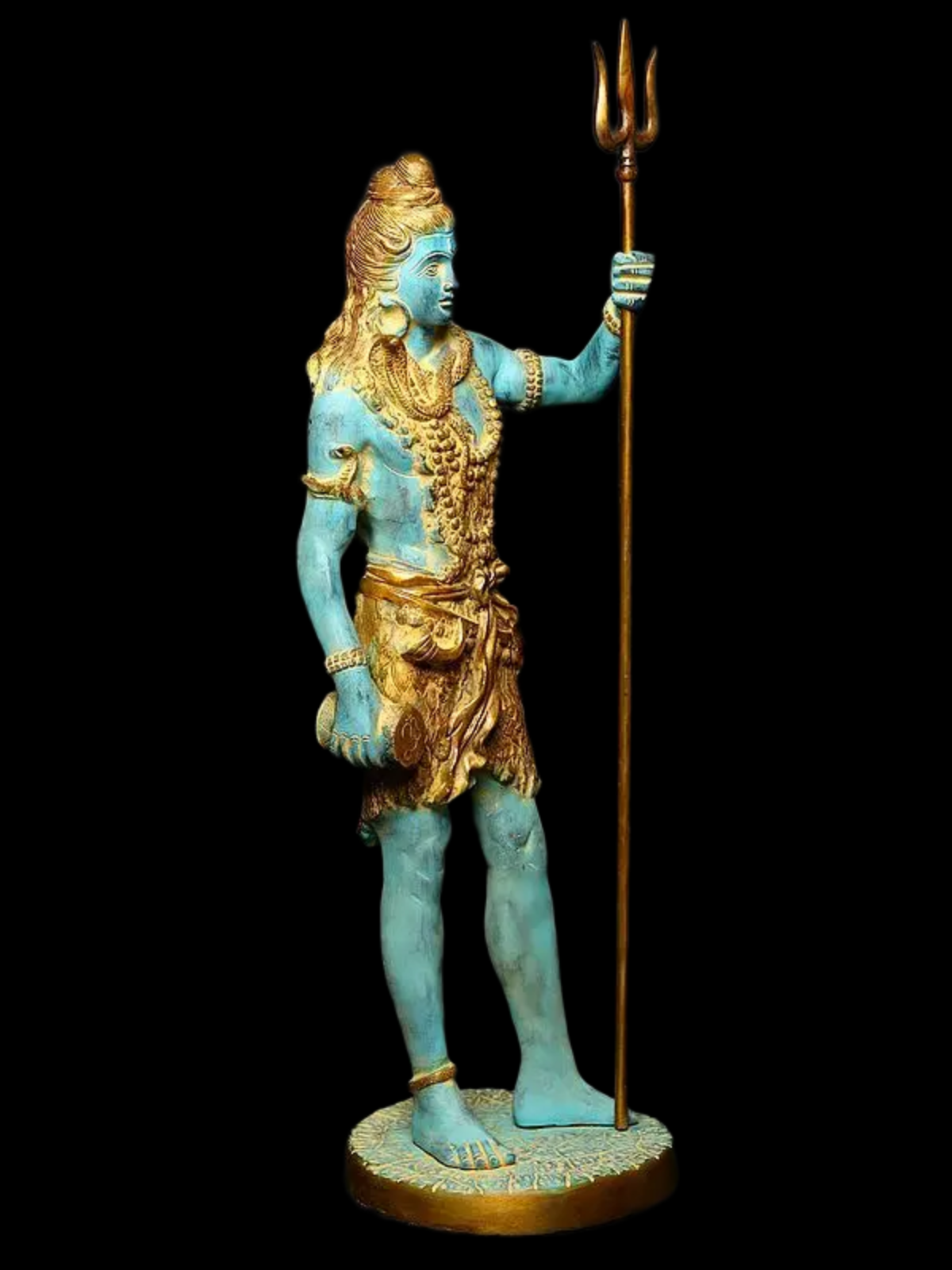 Brassaura™ Standing Lord Shiva Idol with Trishul | Height 26 Inches & Weight 10 kgs