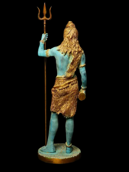 Brassaura™ Standing Lord Shiva Idol with Trishul | Height 26 Inches & Weight 10 kgs