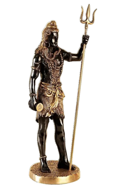 Brassaura™ Standing Lord Shiva Idol with Trishul | Height 26 Inches & Weight 10 kgs