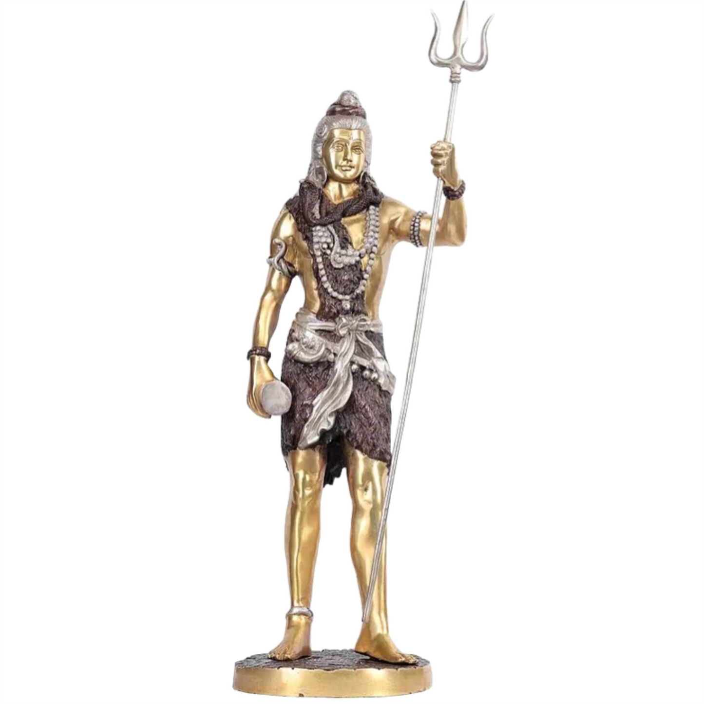 Brassaura™ Standing Lord Shiva Idol with Trishul | Height 26 Inches & Weight 10 kgs
