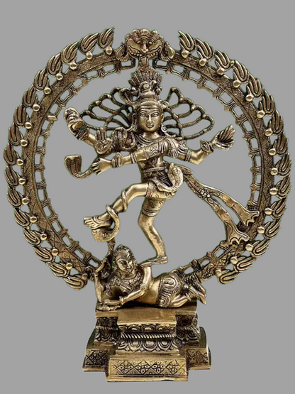 Brassaura™ Lord Nataraj Dancing Shiva Idol | Height 15.5 Inches & Weight 5.40 kgs