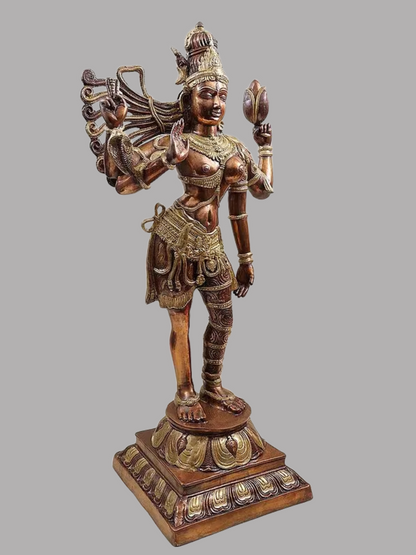 Brassaura® Brass Ardhanarishwara Statue | Height 40 Inches & Weight 25.80 kg