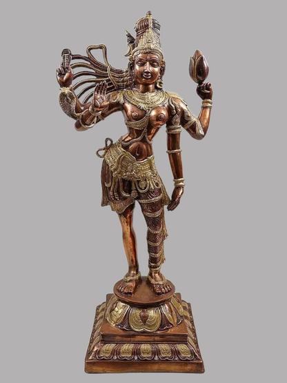 Brassaura® Brass Ardhanarishwara Statue | Height 40 Inches & Weight 25.80 kg