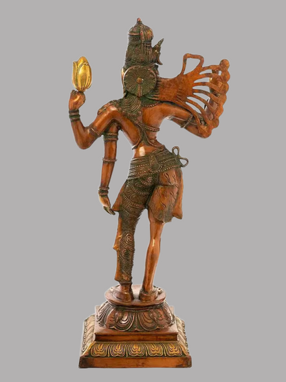 Brassaura® Brass Ardhanarishwara Statue | Height 40 Inches & Weight 25.80 kg