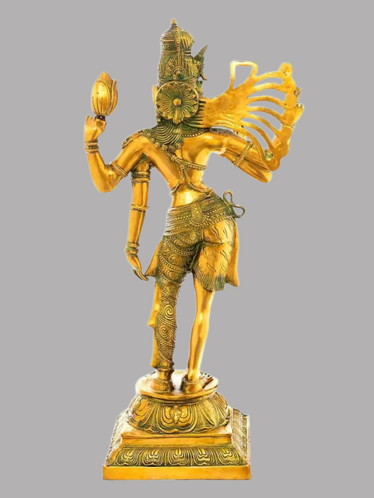 Brassaura® Brass Ardhanarishwara Statue | Height 40 Inches & Weight 25.80 kg