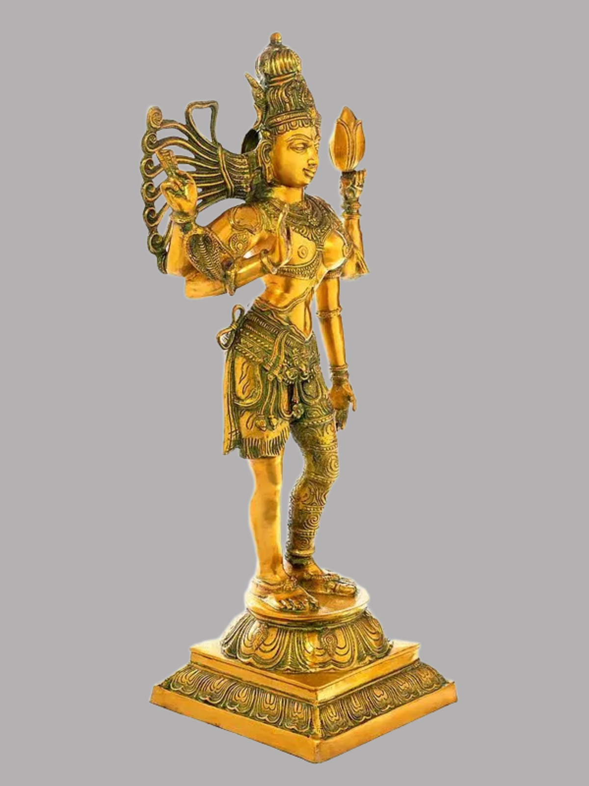Brassaura® Brass Ardhanarishwara Statue | Height 40 Inches & Weight 25.80 kg